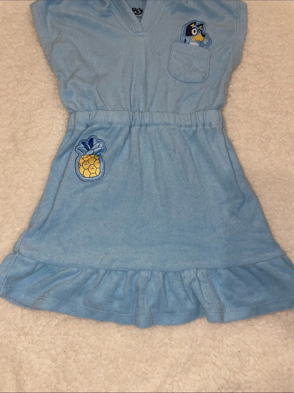 Bluey Terry Cloth Beach Coverup Dress